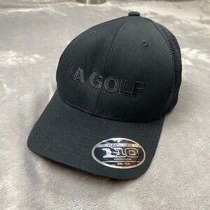 110 One Ten Flexfit Tech Trucker Cap Mens One Size Black LA Golf Snapback Hat